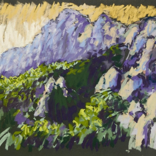 Mont Sainte Victoire-46, Pastel 50x65cm,  Frans van Veen 2019-Verkocht
