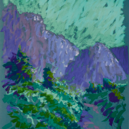 Mont Sainte Victoire-95, Pastel 65x50cm,  Frans van Veen 2019