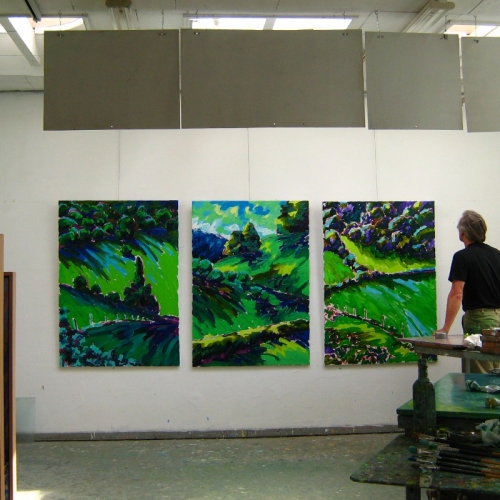 BEUSDAL REVISITED - Olieverf, 3x 140x100cm, Frans van Veen 