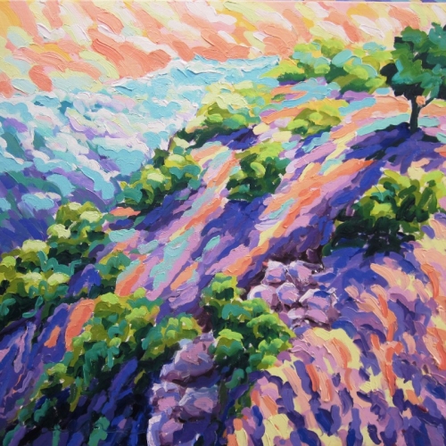 ROSY FINGERED DAWN ON LUBERON  Oil on Canvas 120x160cm-Sold