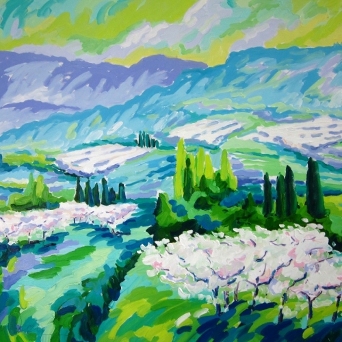 VERS BONNIEUX  Oil on Canvas  120x160cm  Frans van Veen-Sold