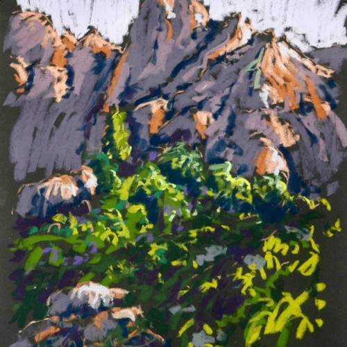 Mont Sainte Victoire 49 - Pastel 65x50cm, Frans van Veen 2019 - Verkocht
