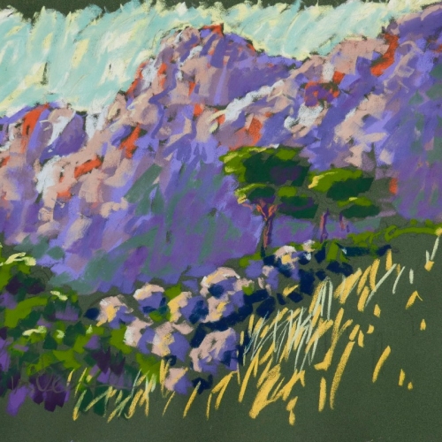 Mont Sainte Victoire 93 - Pastel 65x50cm, Frans van Veen 2019 - Verkocht